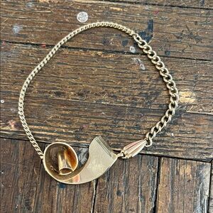 Paul Carver signed Gold Tone Sculptural Statement bracelet